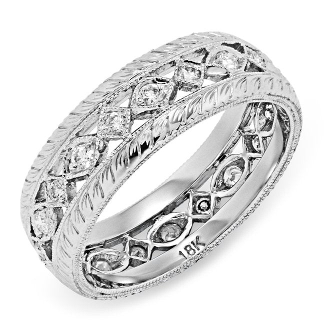 Handcrafted Micro Pave Diamond Engagement Ring in Platinum by Jolie Designs