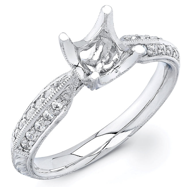 Diamond Engagement Ring Semi Mount for 1 Carat Center by Jolie Designs