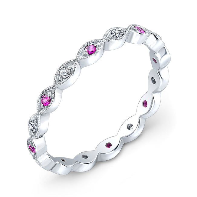 Ruby & Diamond Stackable Ring by Jolie Designs