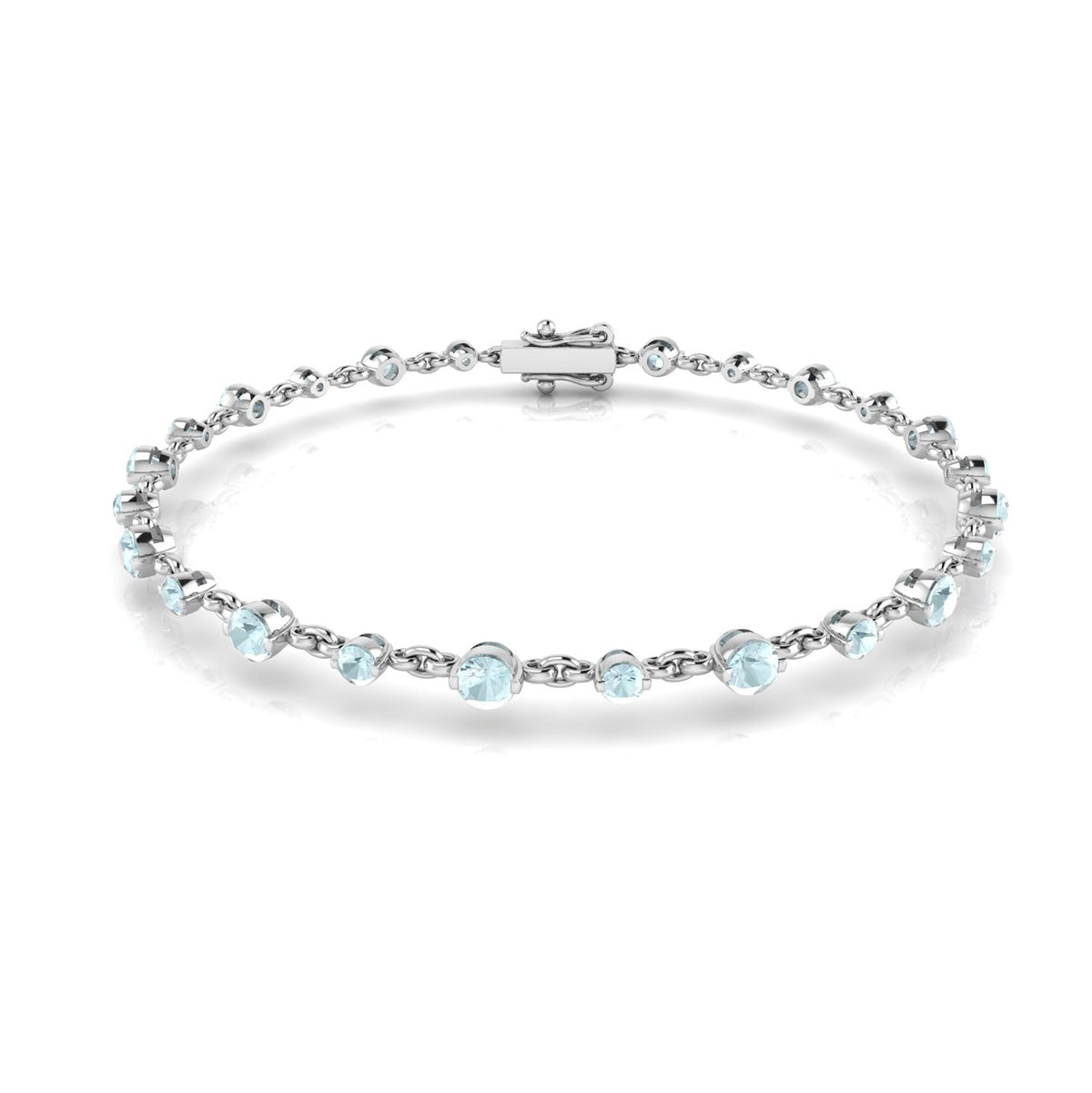 2.4mm and 3.2mm Round Aquamarine Ring | Jolie Designs