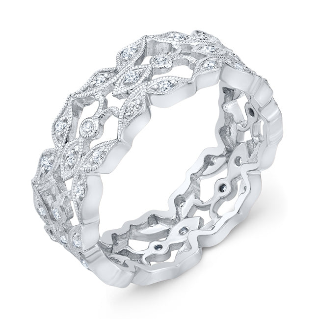 Butterfly Designed Stackable Diamond Wedding Ring by Jolie Designs