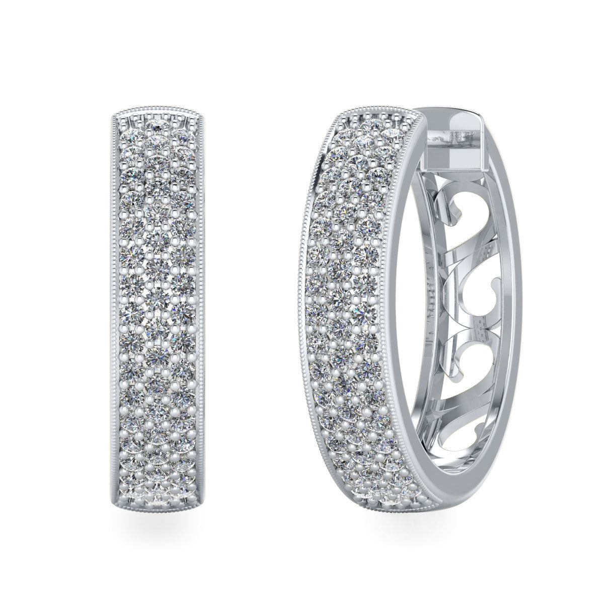 Inside Out Diamond Hoop Earrings by Jolie Designs