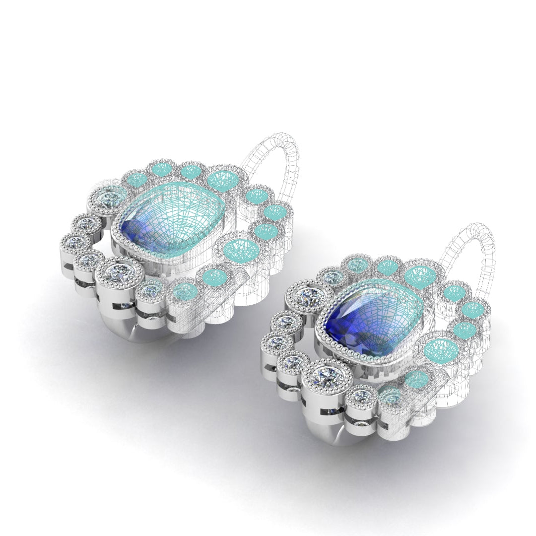 Custom Sapphire and Bezel Set Diamond Creation by Jolie Designs
