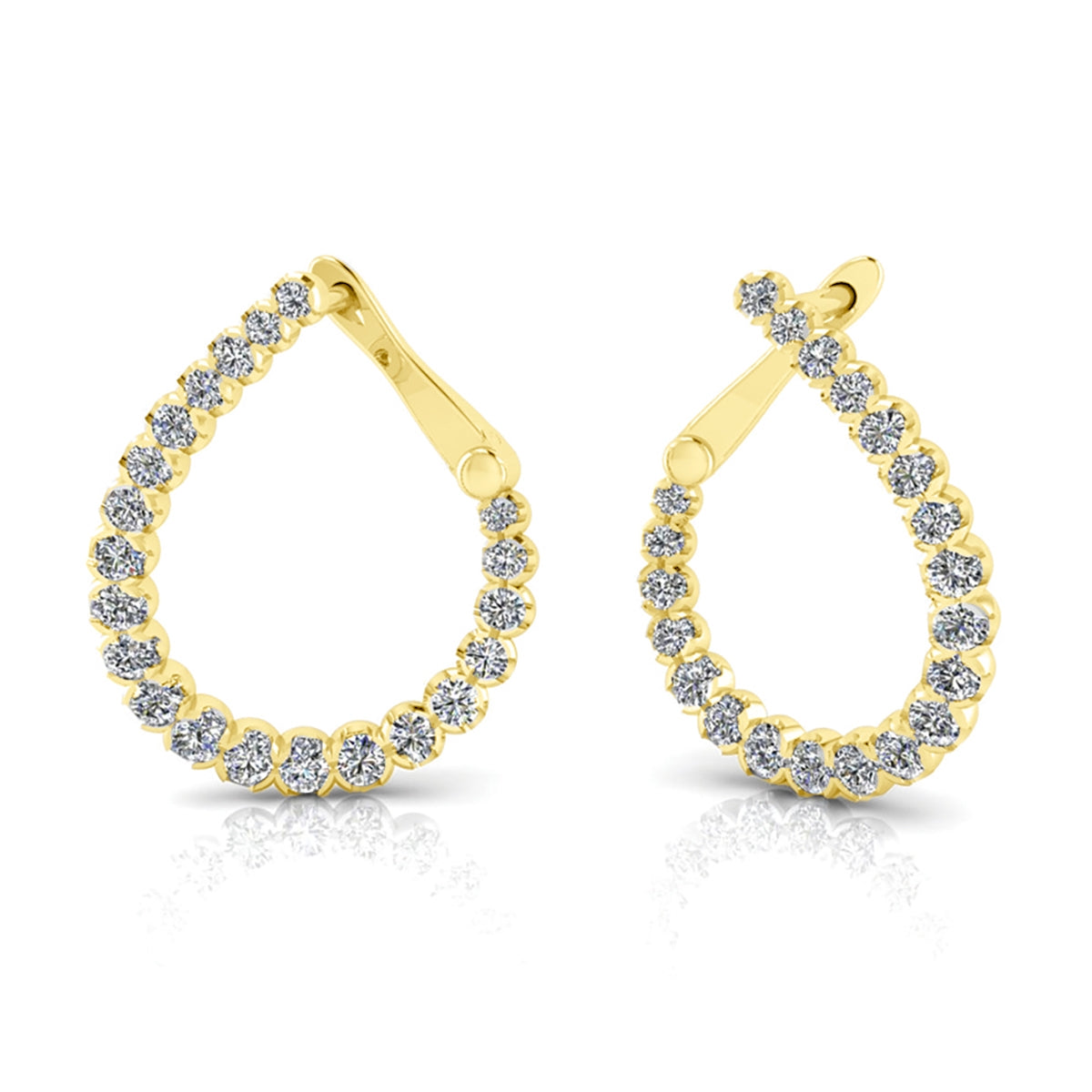 Spiral Pattern Diamond Post Earrings in High Polish by Jolie Designs