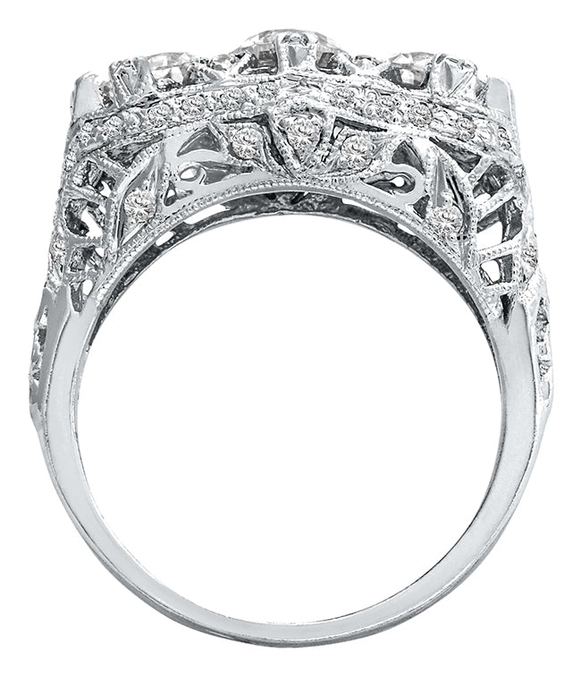 Gordon Clark Antique Inspired Mill Grain Diamond Engagement Ring by Jolie Designs
