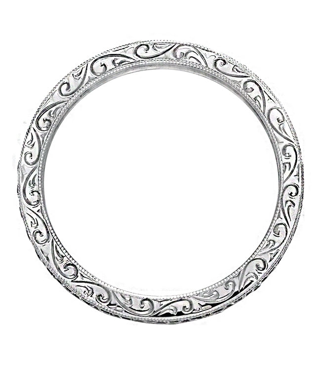 Gordon Clark Engraved Pave and Channel Set Diamond Band by Jolie Designs