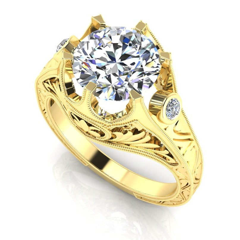Gordon Clark Classic Filagree Diamond Engagement Ring by Jolie Designs