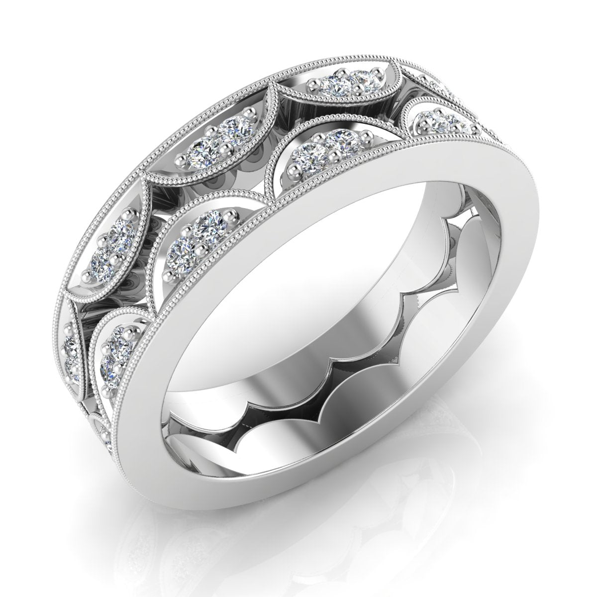 Gordon Clark Scalloped Edge Eternity Diamond Band by Jolie Designs