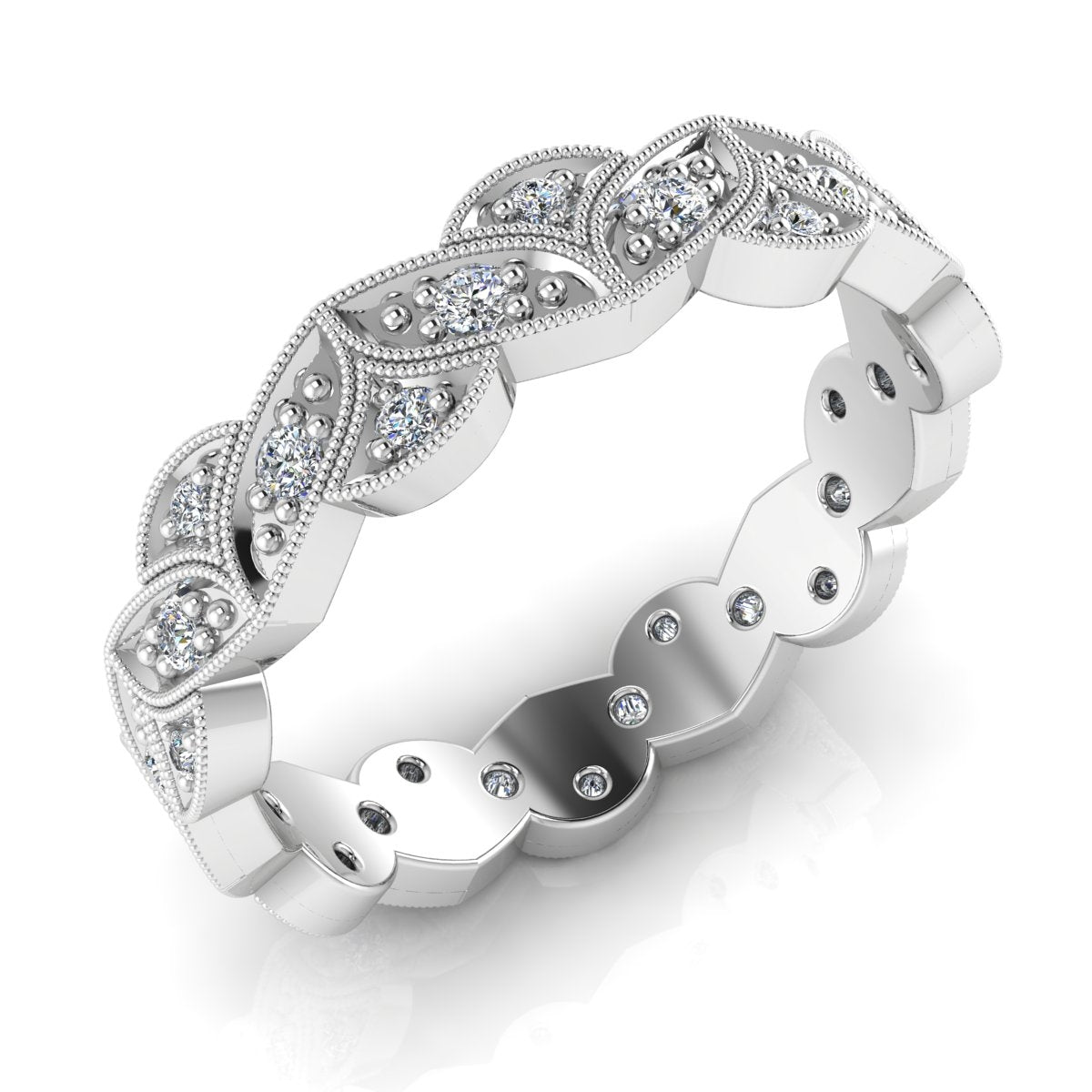 Gordon Clark Floral Lite Eternity Diamond Band with Melee Diamonds by Jolie Designs