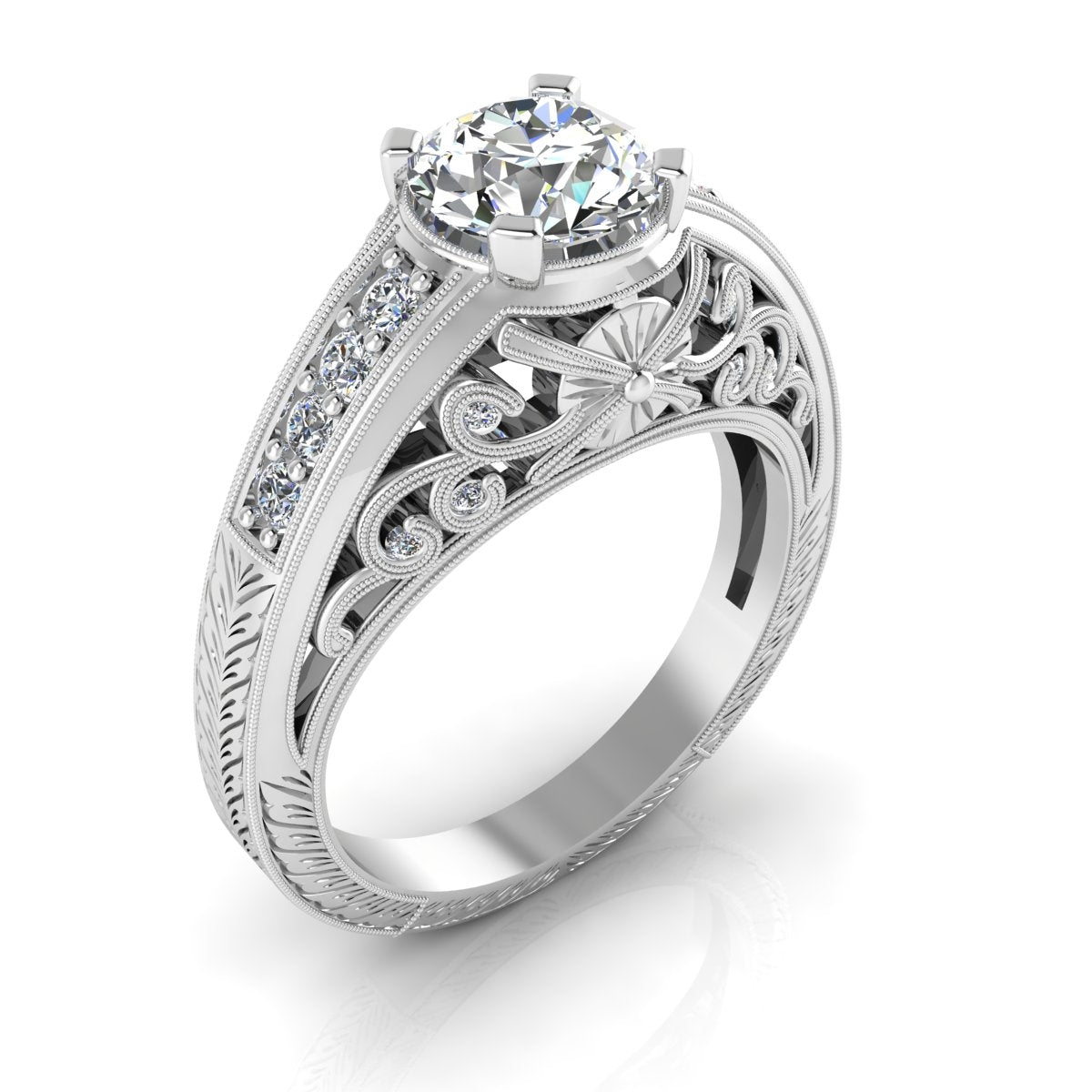Gordon Clark Petite Vintage Diamond Engagement Ring by Jolie Designs