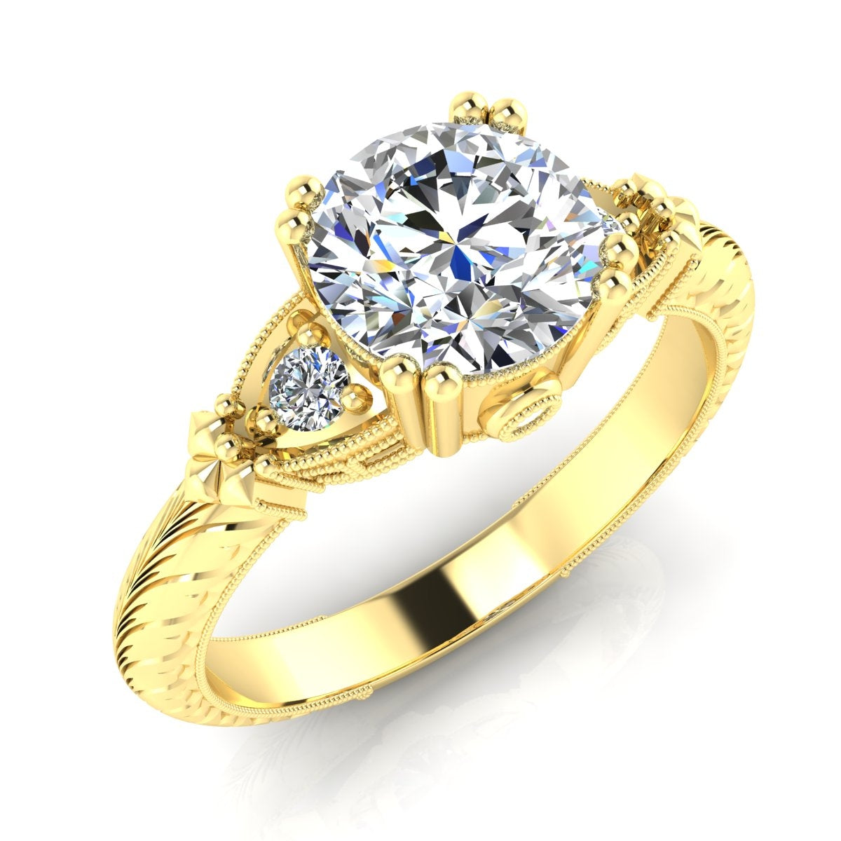 Classic Vintage Petite Bezel Set Diamond Engagement Ring by Gordon Clark