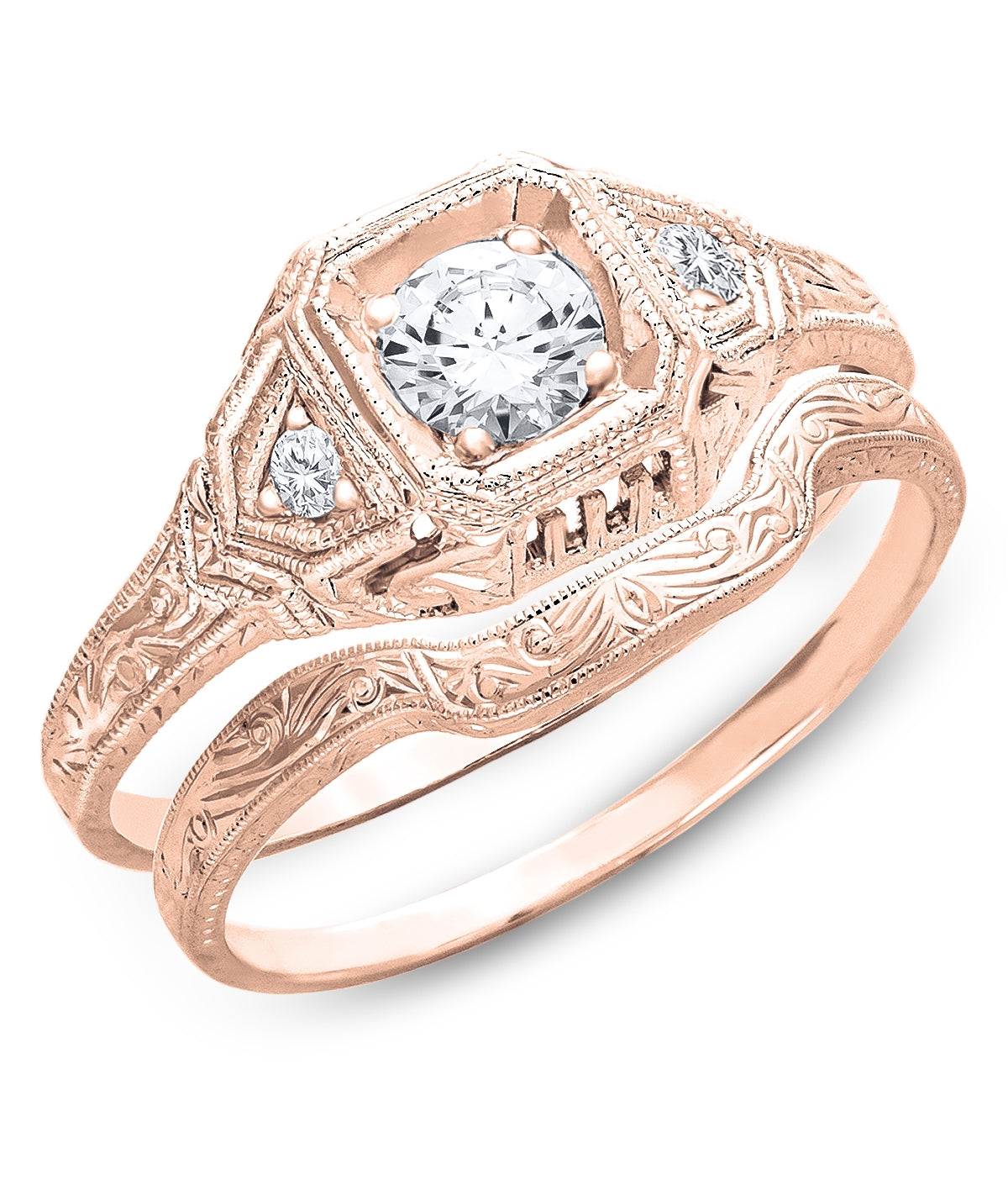 Vintage Art Deco Inspired Petite Diamond Engagement Ring by Jolie Designs