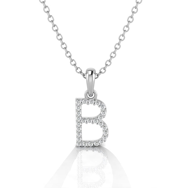 14K Yellow Gold Initial B Pendant Necklace by Jolie Designs