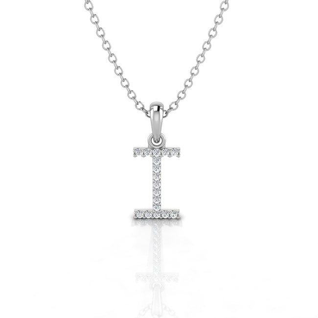 Letter I Charm Pendant in Sterling Silver by Jolie Designs