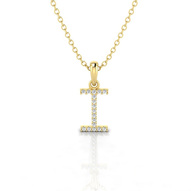 Letter I Charm Pendant in Sterling Silver by Jolie Designs