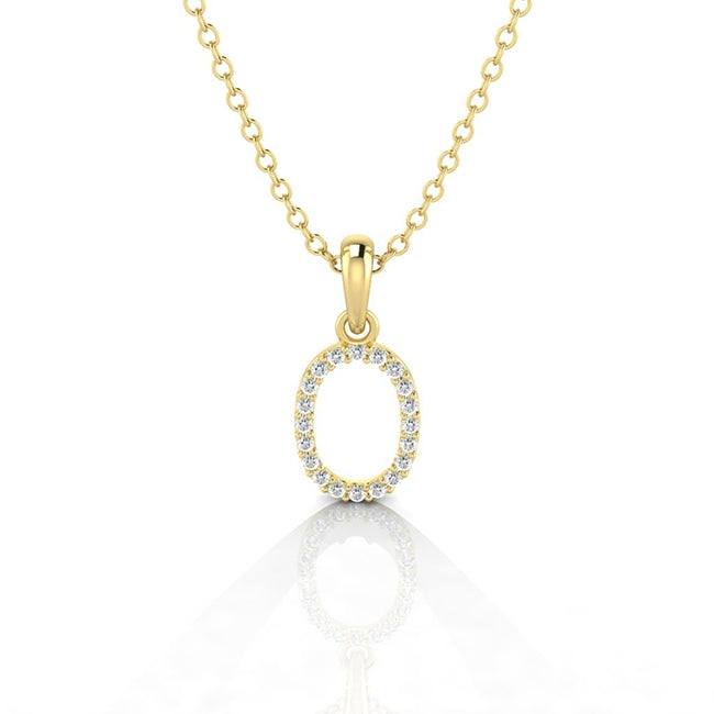 14K Gold Letter O Initial Pendant | Jolie Designs