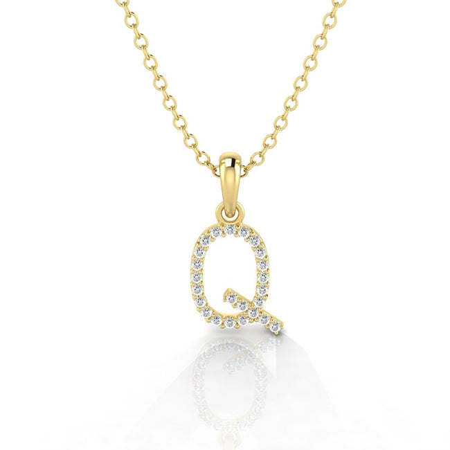 Letter Q Initial Charm Pendant by Jolie Designs