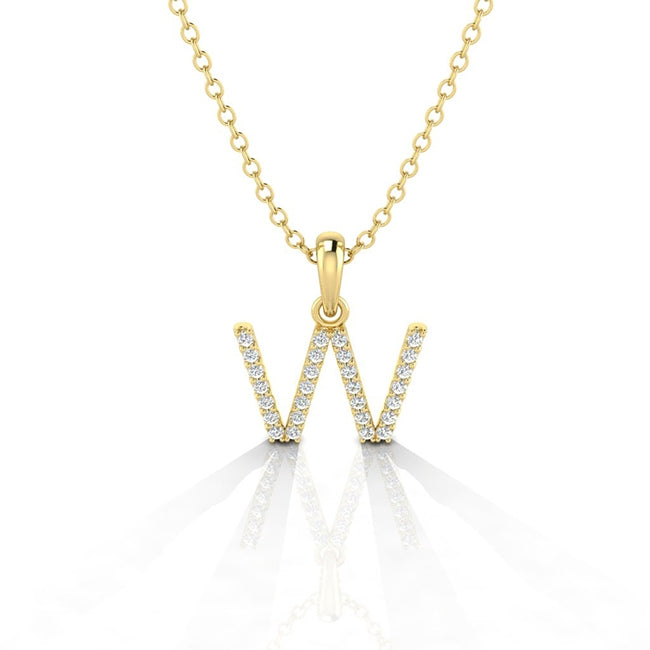 14K Gold Letter W Initial Charm with 3mm Bail and Jump Ring | Jolie Designs