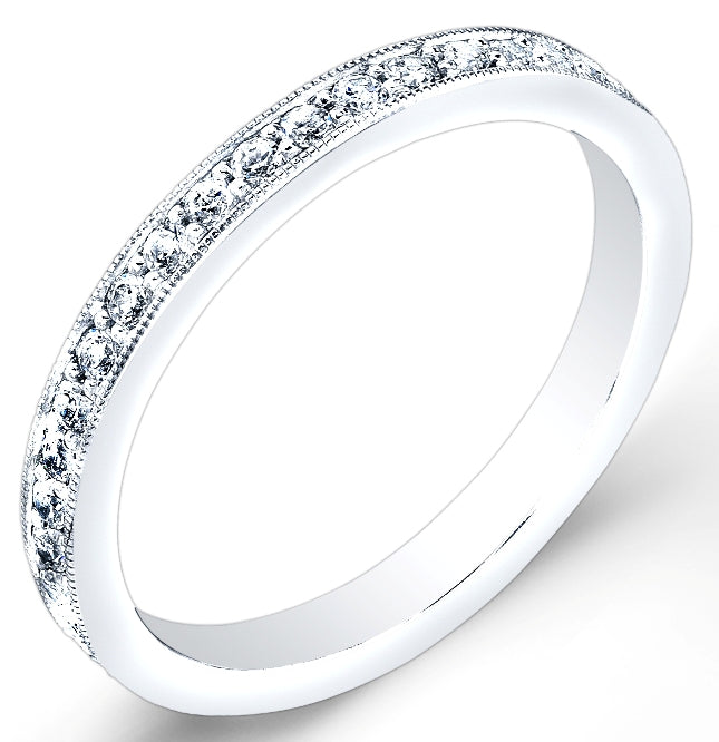 High Polished Pave Set Diamond Ring by Jolie Designs