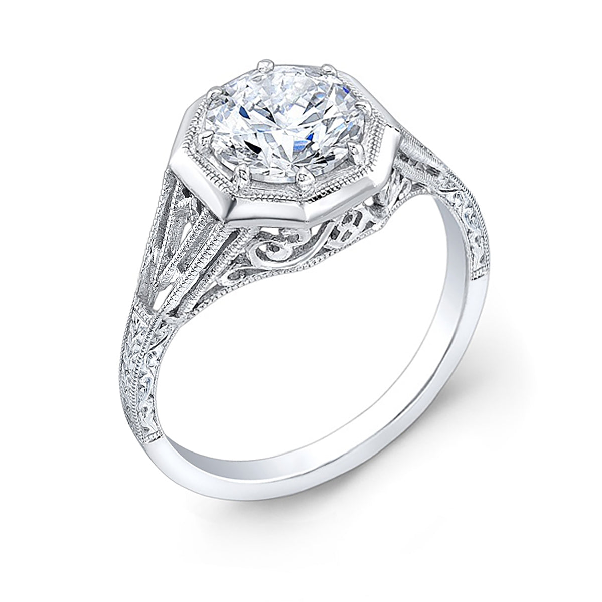 Antique Style Engagement Ring by Jolie Designs