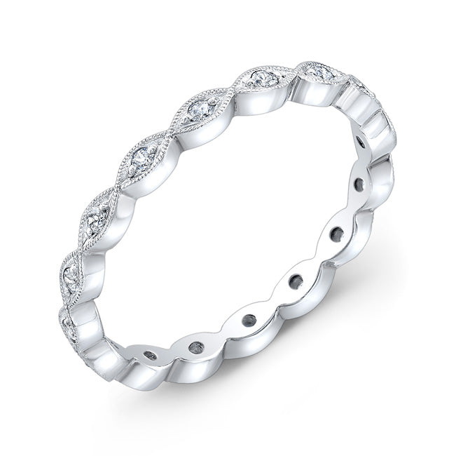Diamond Stackable Wedding Ring with Round Cut Diamonds by Jolie Designs