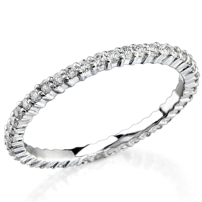 Petite Classic Prong Set Eternity Diamond Engagement Ring by Jolie Designs