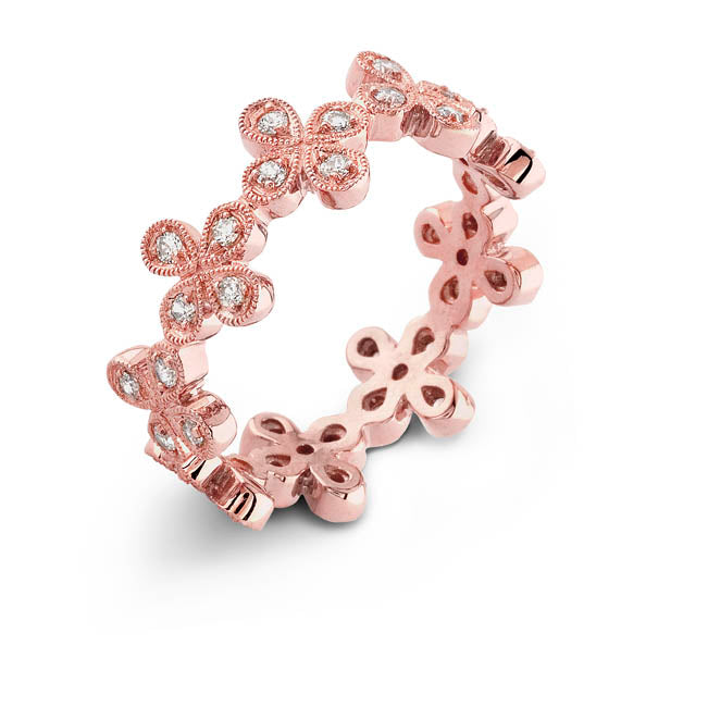 Hand Crafted Rose Gold Diamond Ring | Jolie Designs