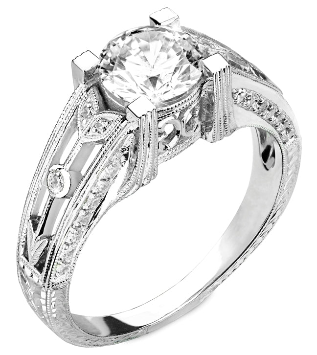 Diamond Semi-Mount Engagement Ring for 1 Carat Center by Jolie Designs