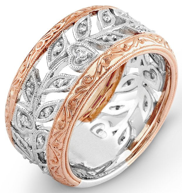 Rose and White Gold Diamond Ring by Jolie Designs