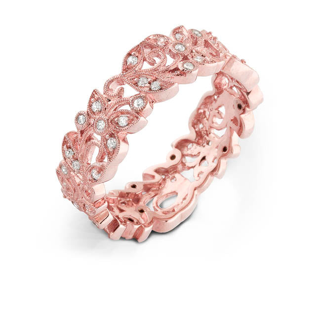 Jolie Designs Hand Crafted Rose Gold Diamond Ring - R4300D-ROSE