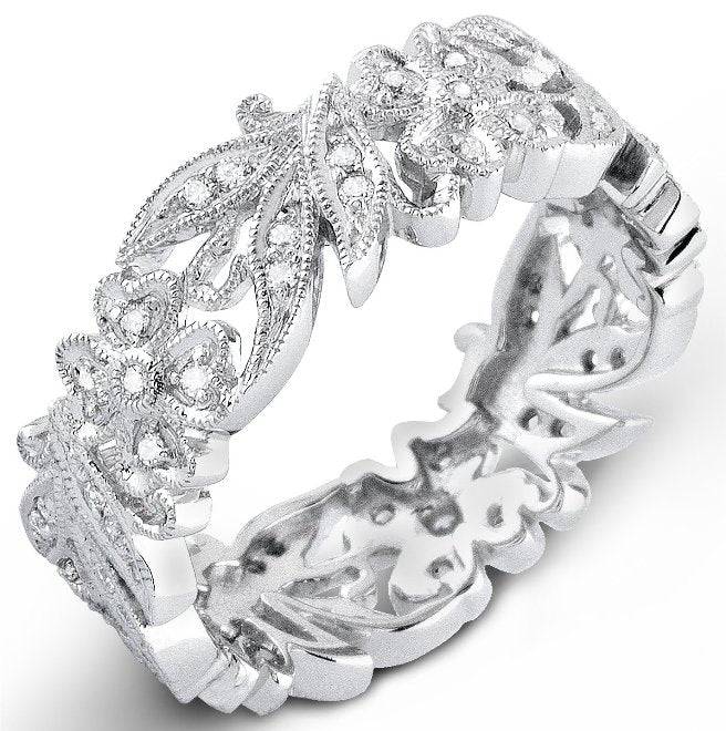 Jolie Designs Classic Round Three Stone Pavé Set Diamond Engagement Ring