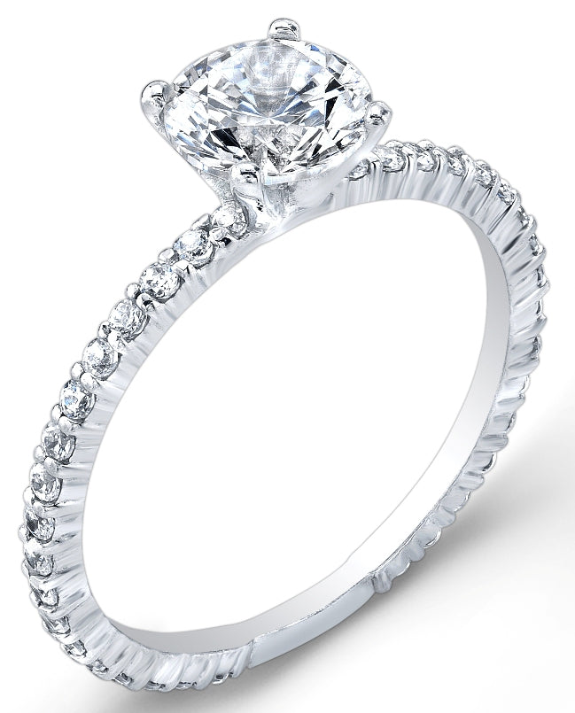 Petite Classic Prong Set Diamond Engagement Ring by Jolie Designs