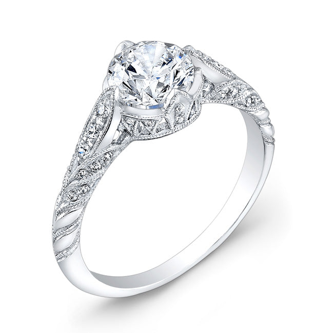 Art Deco Style Halo Diamond Engagement Ring by Jolie Designs