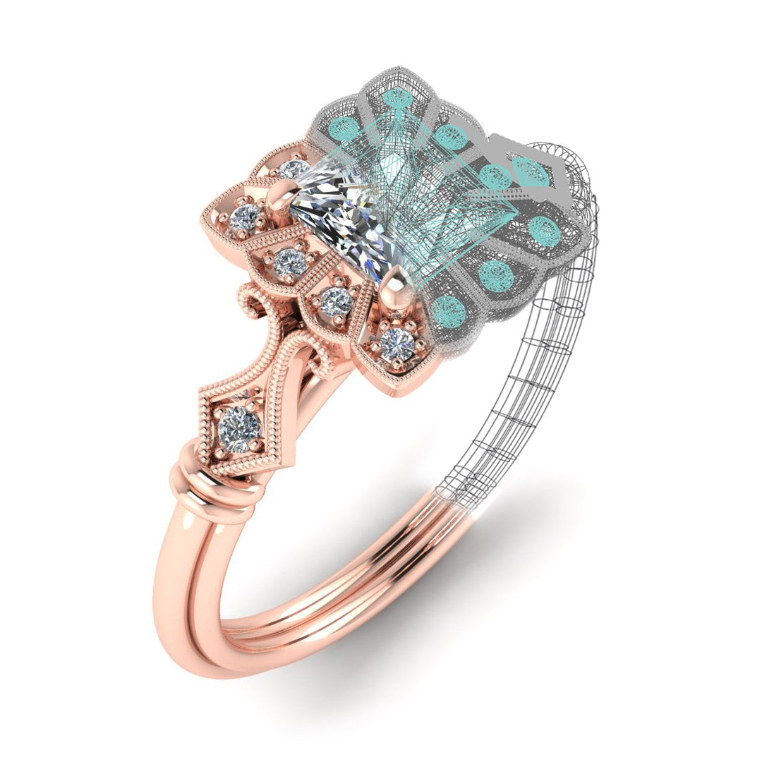 Square Vintage Petite Classic Rose Gold Watch with Modern Band by Jolie Designs