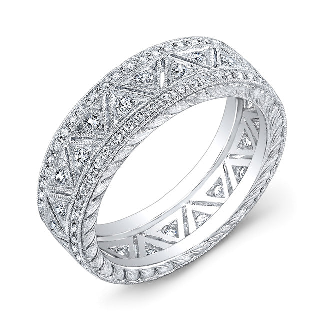 Jolie Designs Hand Engraved Micro Pave Diamond Engagement Ring Setting
