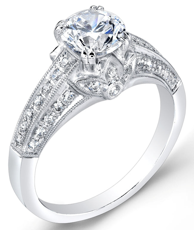 Jolie Designs Modern Nouveau Diamond Engagement Ring - RH183D