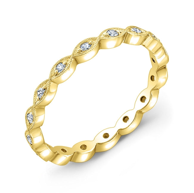 Diamond Stackable Wedding Ring with Round Cut Diamonds by Jolie Designs