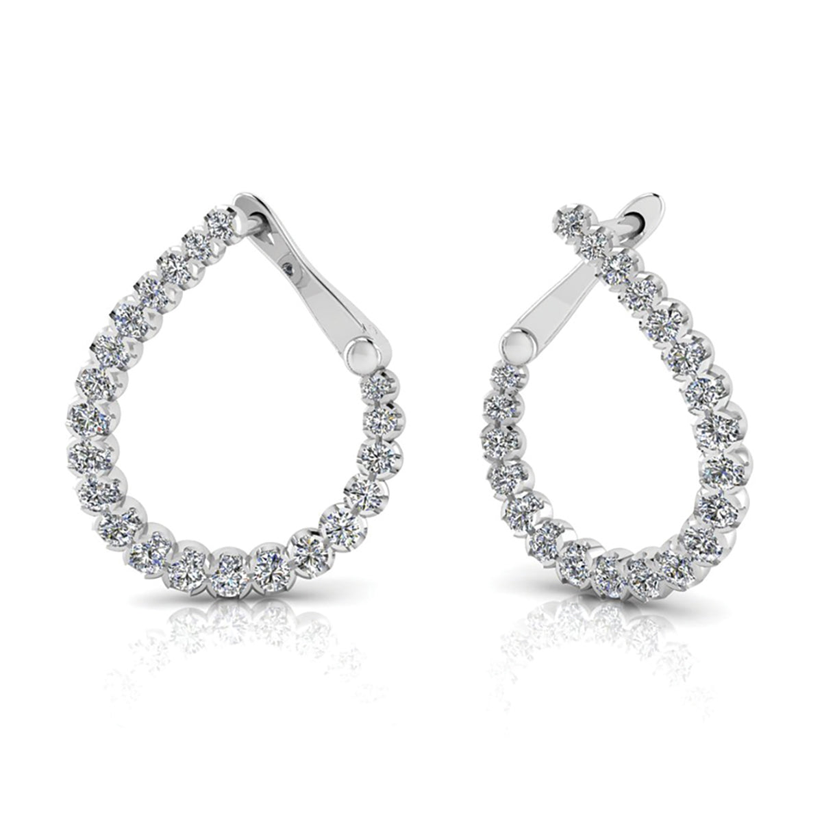 Spiral Pattern Diamond Post Earrings in High Polish by Jolie Designs