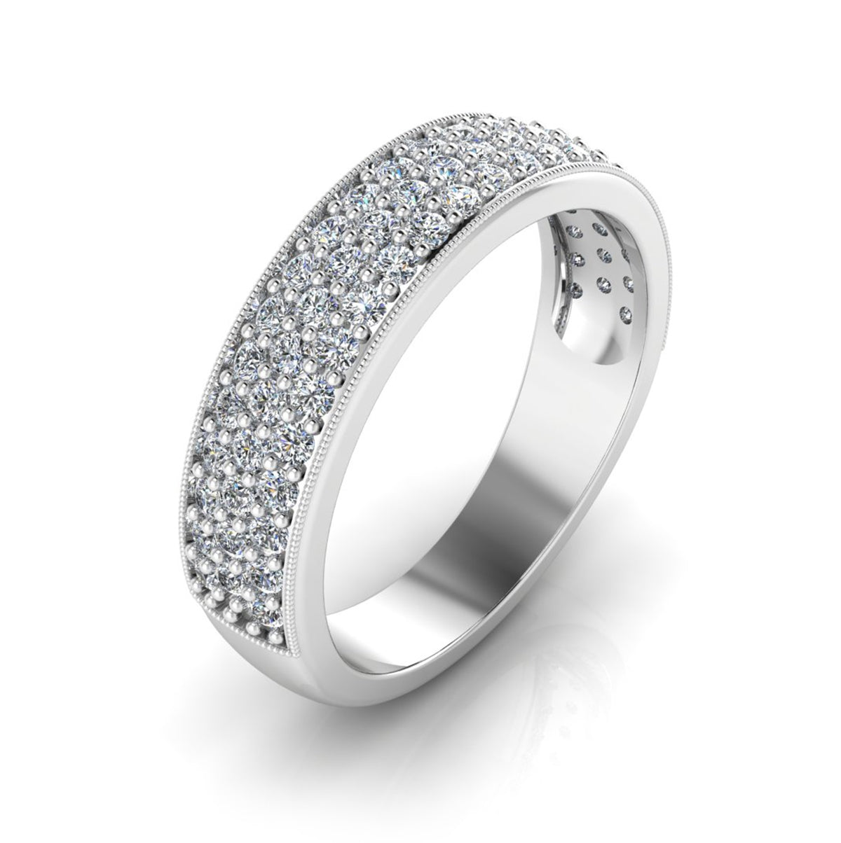3-Row Pave Diamond Band by Jolie Designs
