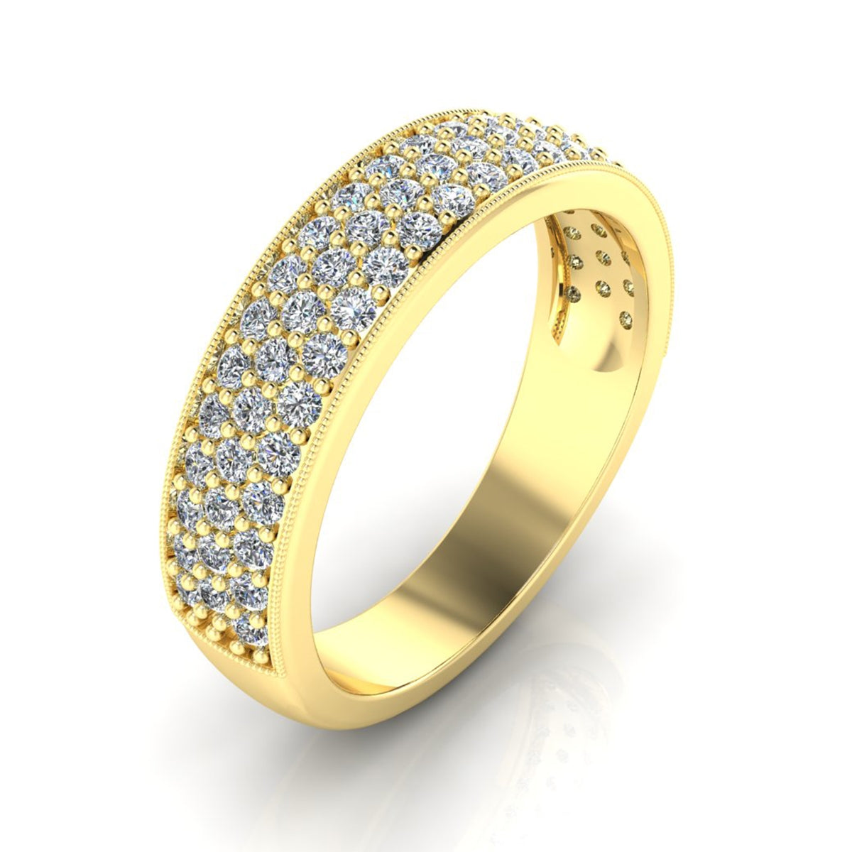 3-Row Pave Diamond Band by Jolie Designs