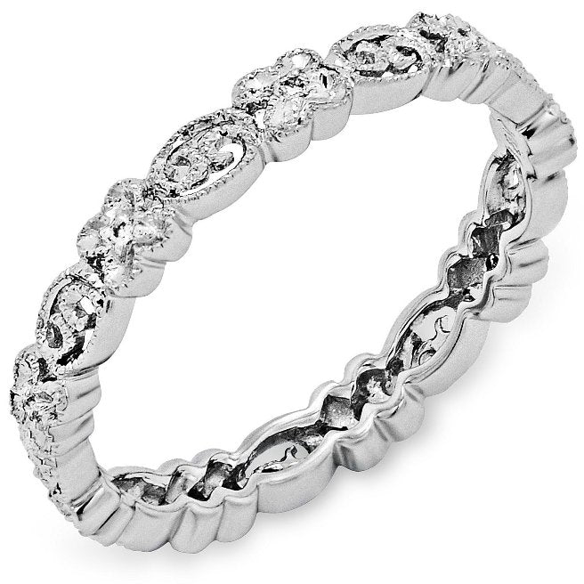 Floral Diamond Wedding Ring by Jolie Designs