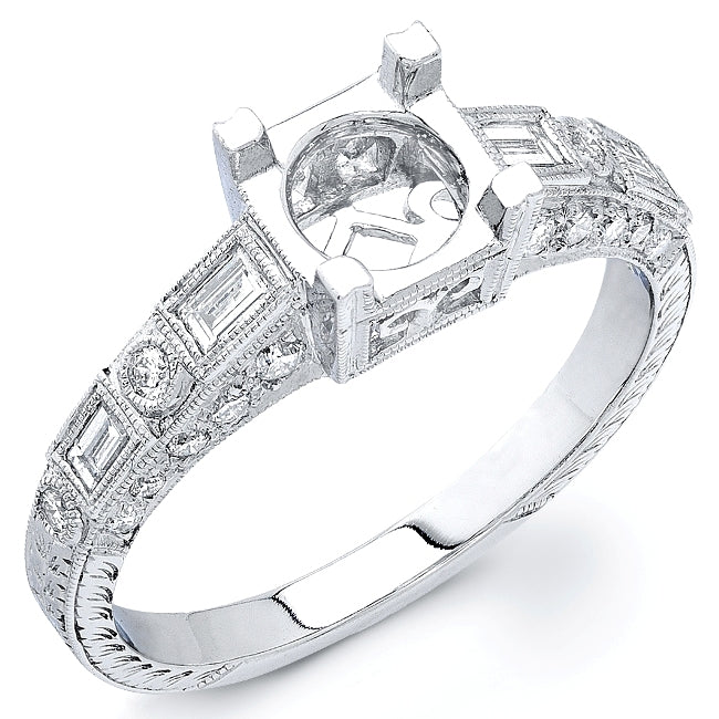 Semi Mount Diamond Engagement Ring for 1 Carat Center by Jolie Designs