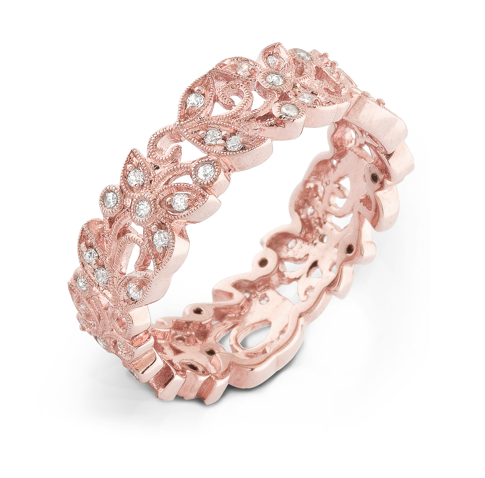 Jolie Designs Hand Crafted Gold Diamond Ring - R4300D