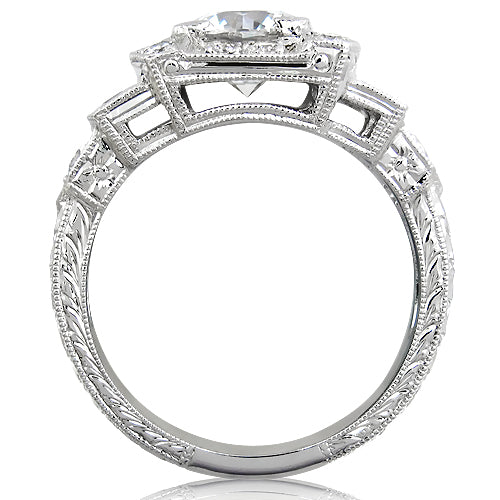 Antique Inspired Milgrain Diamond Engagement Ring by Jolie Designs