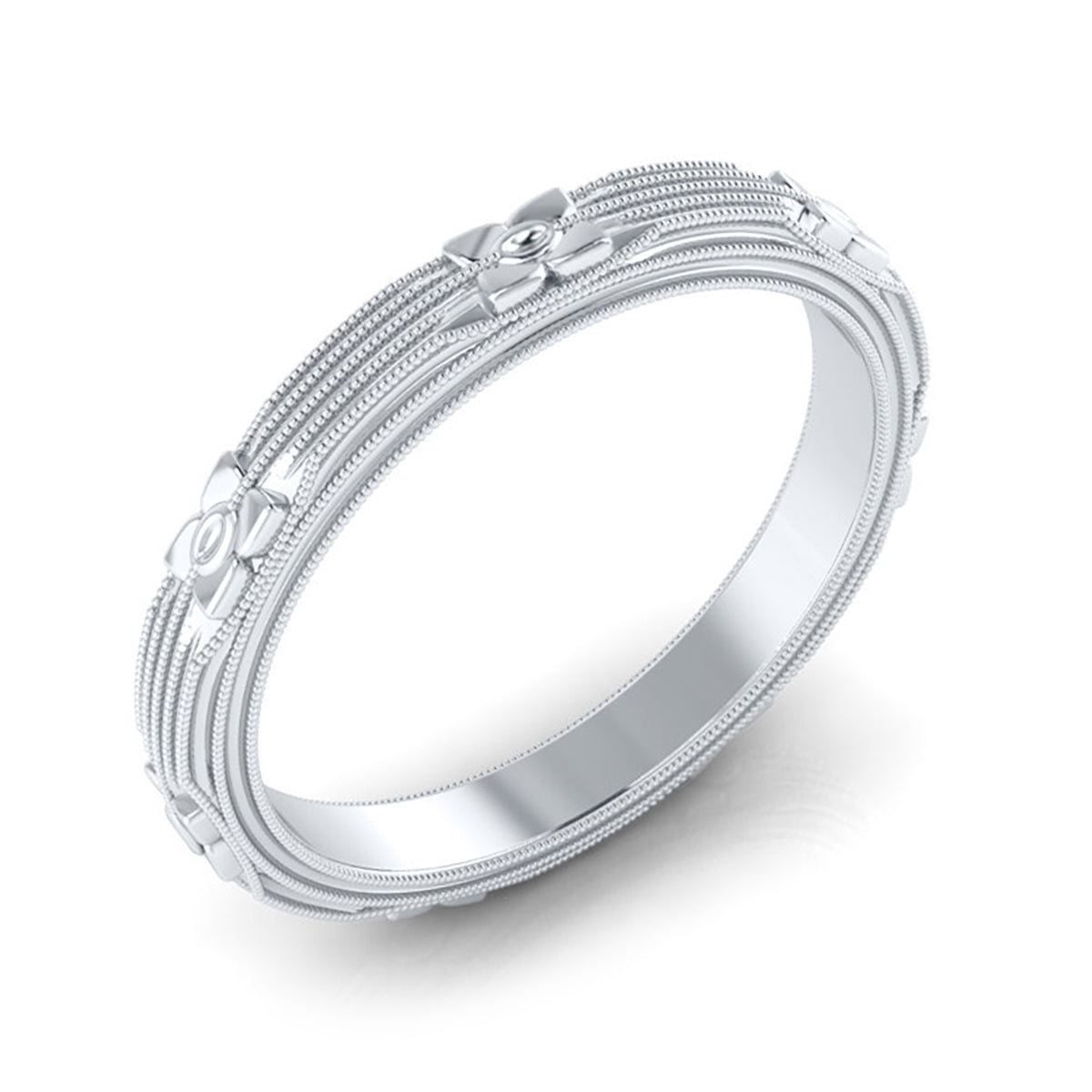 Multi Milgrain Clover Stamped Metal Band