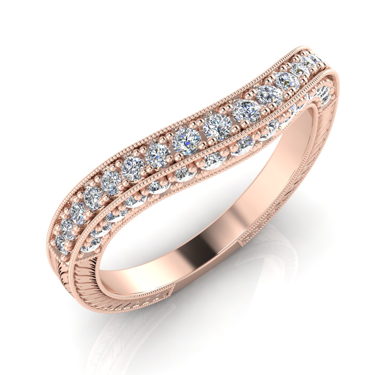 Antique Inspired Diamond Fitted Band for Semi Mount GC7912