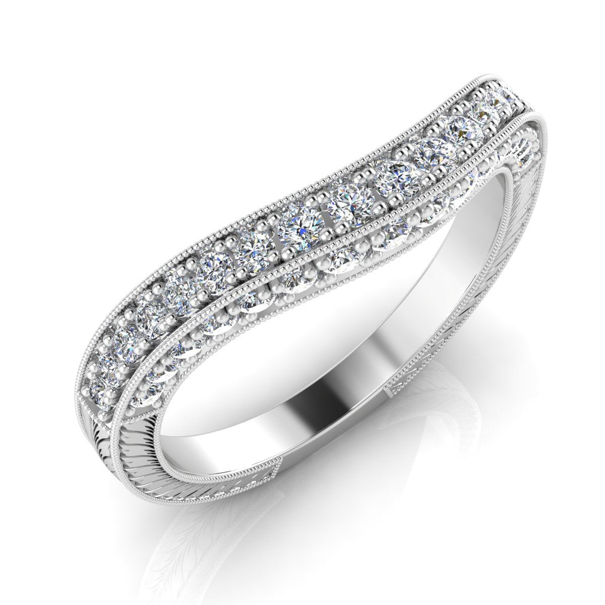 Antique Inspired Diamond Fitted Band for Semi Mount GC7912