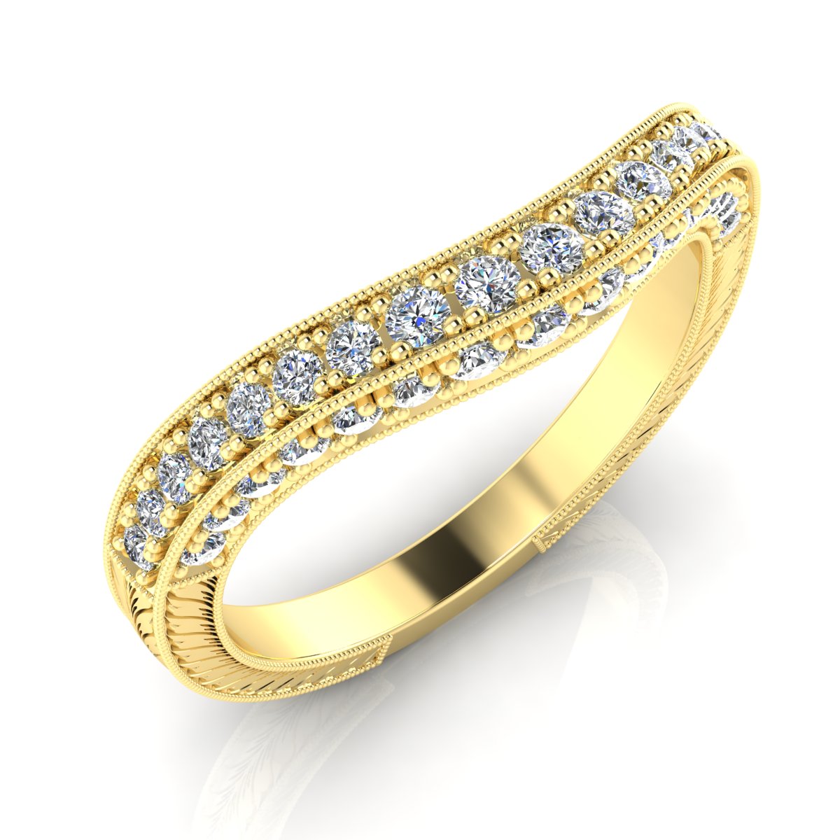 Antique Inspired Diamond Fitted Band for Semi Mount GC7912