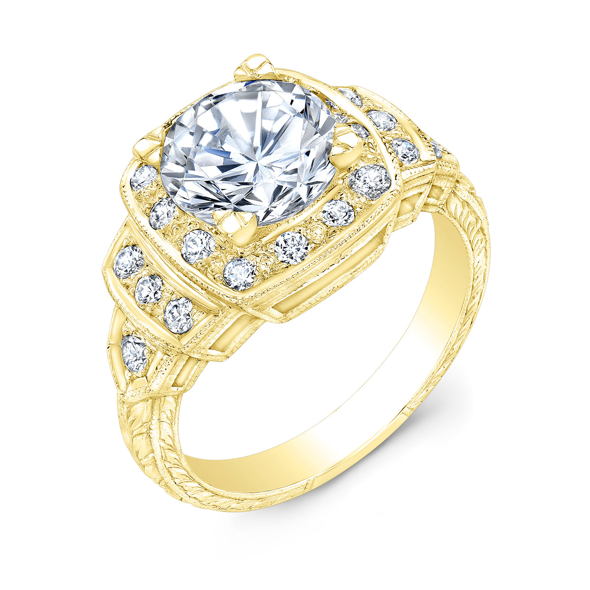Antique Inspired Tiered Diamond Engagement Ring by Jolie Designs