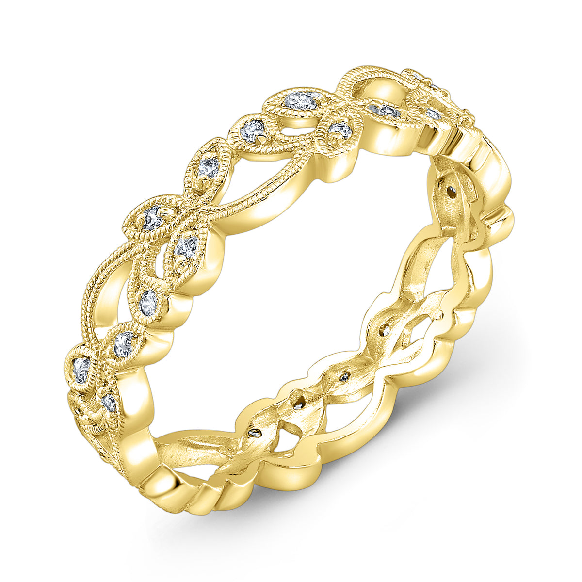 Organic Floral Diamond Ring in 18K White Gold by Jolie Designs